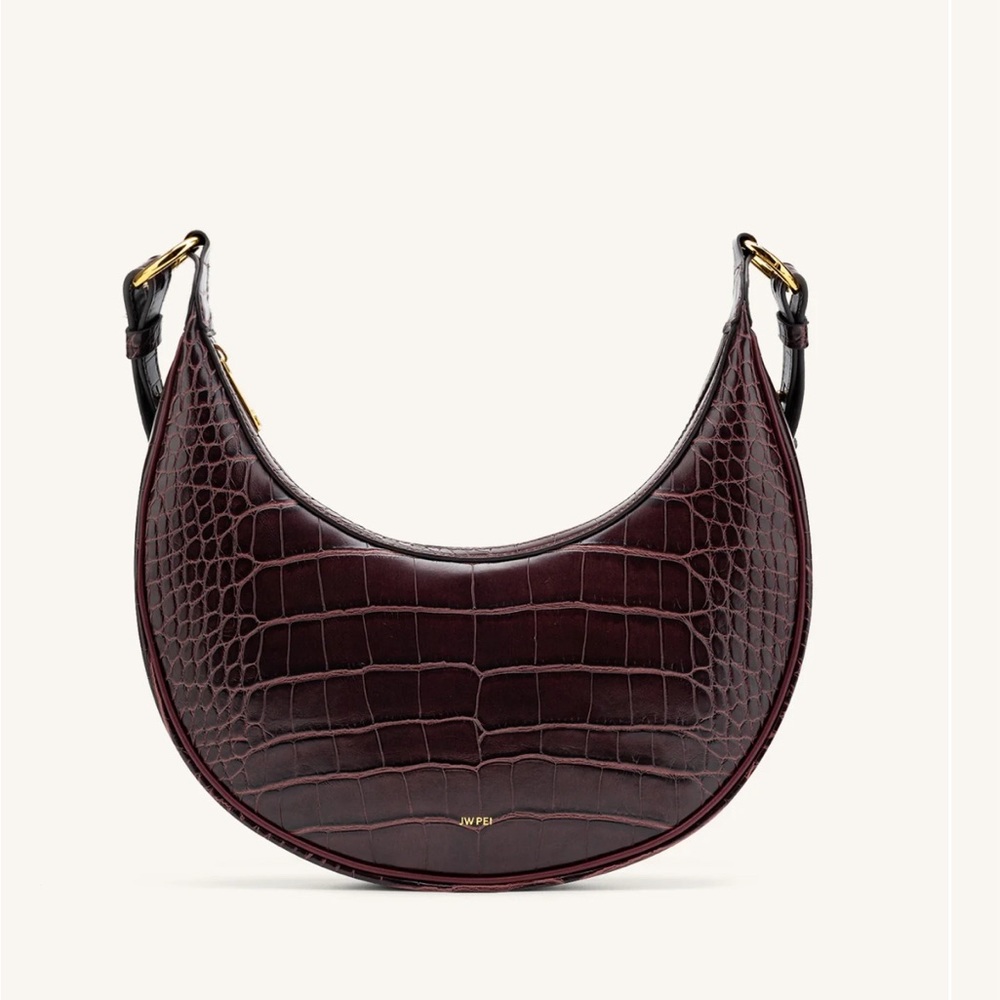 JW PEI Carly Saddle Bag in Brown Croc